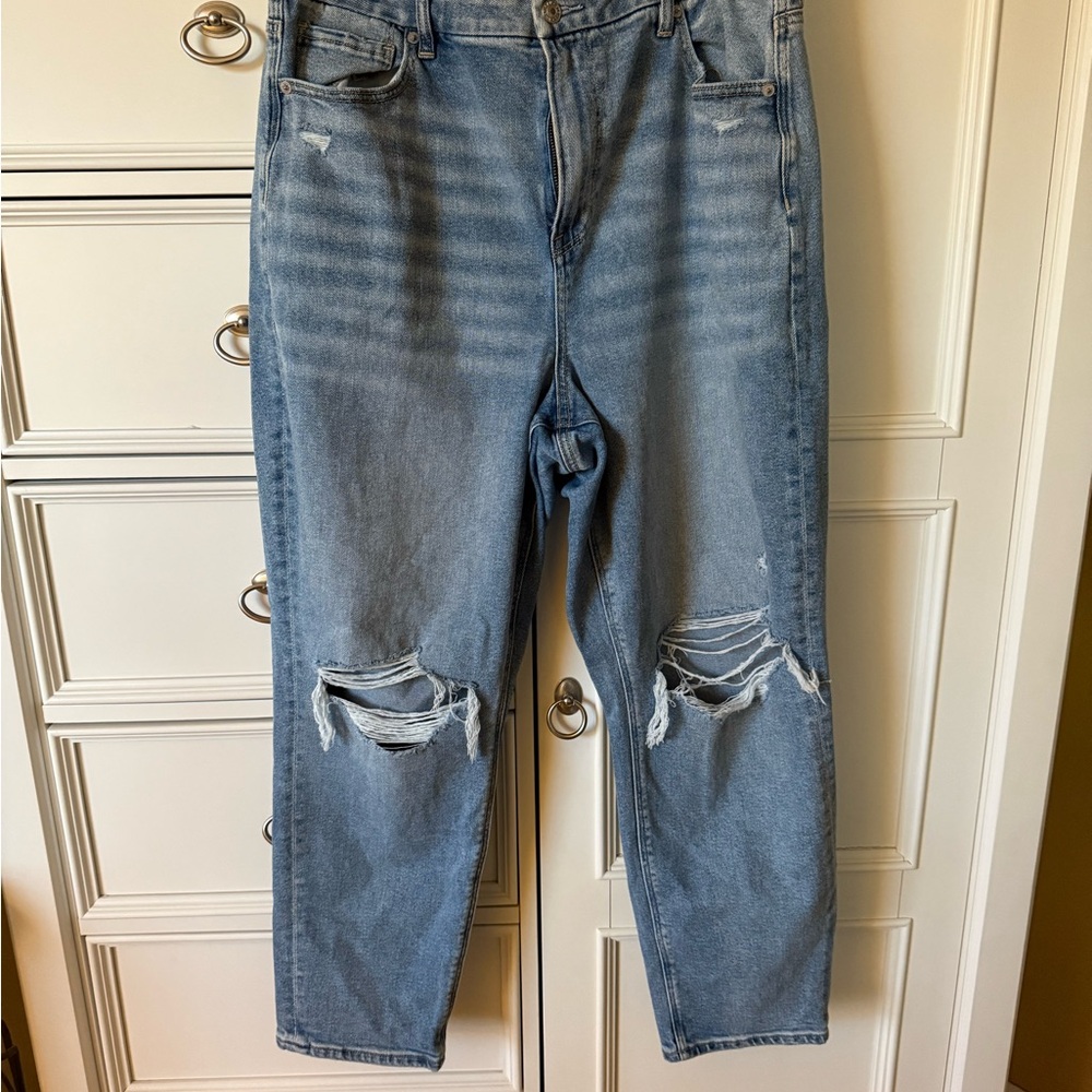 Distressed Curvy Mom Jeans